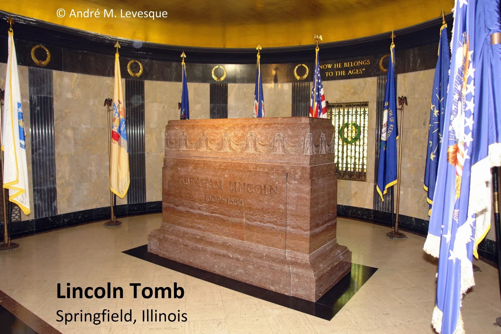 Why are the remains of U.S. President Abraham Lincoln resting in a concrete vault ten feet below the floor of the burial chamber?